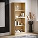 Vida Designs Cambridge 4-poziomowy duży regał na książki, dąb drewniany regał ekspozycyjny szafka do przechowywania biura salonu meble