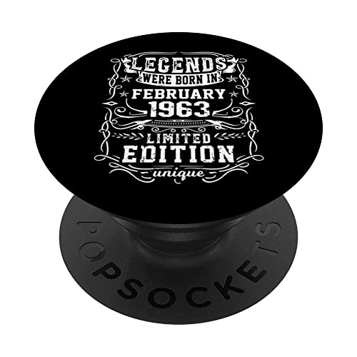 Cumpleaños Febrero 1963 Edición Limitada Regalo February PopSockets PopGrip Intercambiable