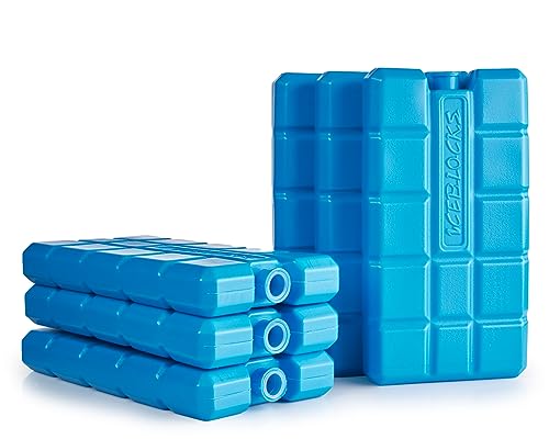 Galvog® Ice Packs/Freezer Blocks 200mlx6 for Cool Boxes/Lunch Bags - Reusable Slim Cooler Accessory with Advance Cooling Technology - for Picnic Camping Beach Trip