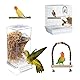 3 PCS Automatischer Futterspender Für Vögel,Automatischer Futterspender Vogel,Acryl Futterautomat,Futterspender Aus Acryl,Mit Schaukel Und Pfefferholz Für Klein Papageien Nymphensittiche Finke
