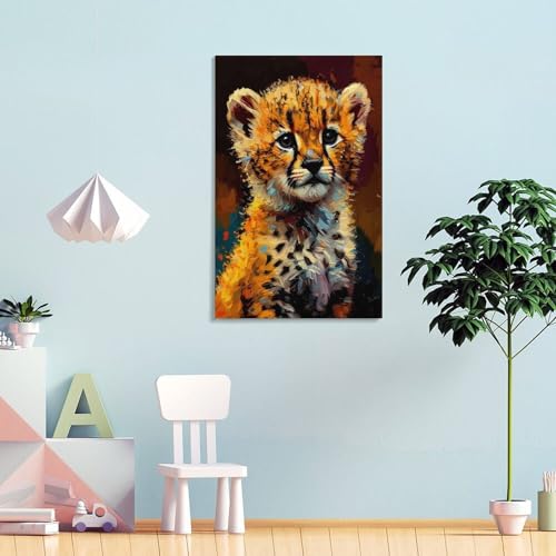 Impression sur toile léopard de qualité supérieure pour bureau - 4
