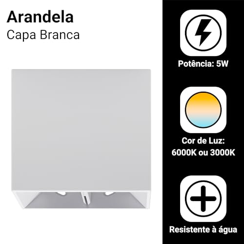 Kit 2 Arandela Parede Interna Externa 2 Friso C/Led Branco (Branco Frio)