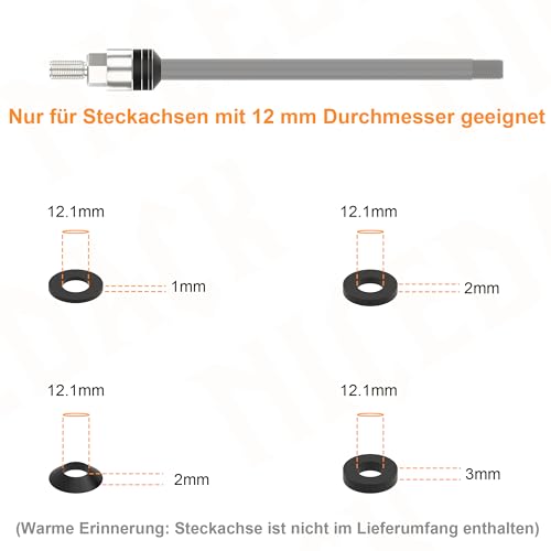 NICEDACK 4 Stück Aluminiumlegierung Unterlegscheibe für M12 Fahrrad-Steckachse, Flache und Konische Unterlegscheiben Wird verwendet, um die Länge von Fahrrad Steckachse anzupassen