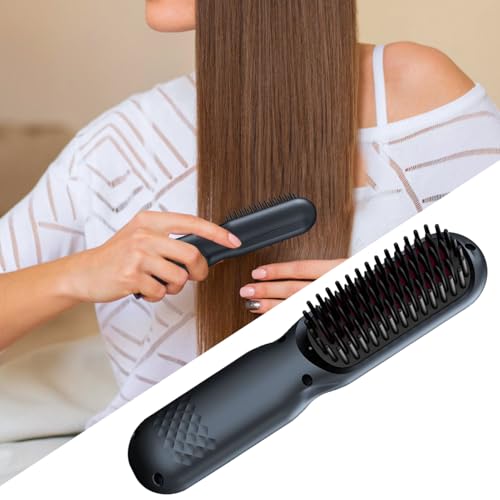 Cepillo alisador de cabello inalámbrico iónico con control de encrespamiento 3