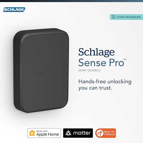 Image of Schlage Sense Pro UWB Smart Deadbolt Lock, Hands-Free Unlock, Matte Black