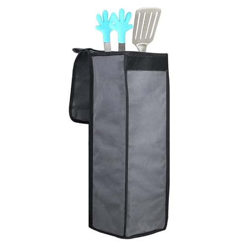 Grill Utensil Accessory Storage Bag Grey Waterproof BBQ Tool Storage Bags Grill Tools Foldable Barbecue Appliance Bracket Bag for Camping Hiking Barbecue