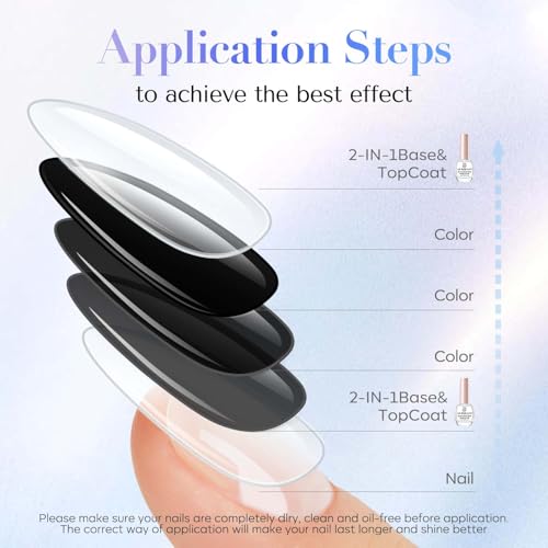 Image of AZUREBEAUTY 2-in-1 Base & Top Coat Nail Polish, Clear Strengthener, Quick-Dry, High-Gloss Shine, Streak-Free, Gentle Formula for Easy At-Home Manicures | Quick Dry Top Coat & Base Coat, High Gloss Long Lasting No Chip Shield, Nail Hardener for Weak Nails for Women 10ml