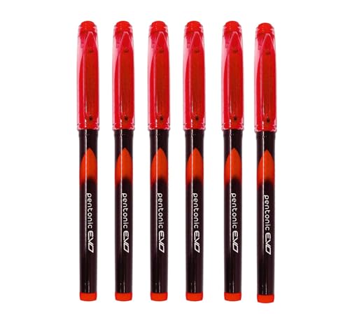 Image of Pentonic EVO 0.7 mm Gel Pen | Red Ink,Pack of 5