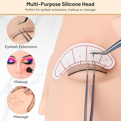 Kit extensions de cils avec tête de mannequin et 10 paires pour débutant