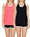 Loose Fit Relaxed Flowy Knit Tank Top: workout jersey sexy cheap pack Black/Coral M