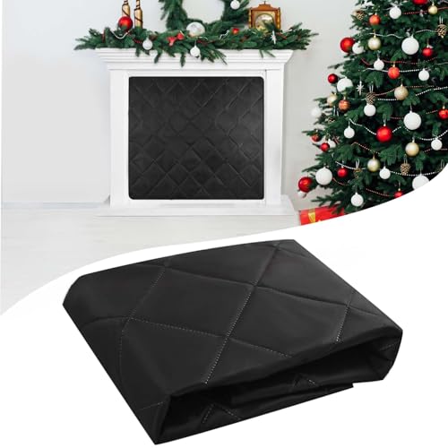 Magnetic Fireplace Cover Blanket Draft Stopper 33*29in Brick Fireplace Screen Insulation Cover Chimney Cold Air Blocker with Strong Magnet Hook-and-Loop Fasteners for Winter Iron Frame Stops Heat Loss