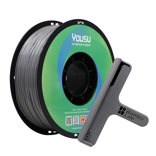 YOUSU Injection-Like ABS+ 3D Filament, Strong & Warping-Free for Big Parts, Compatible with AMS, 1.75mm, 1KG Spool (2.2 LBS), ABS Plus Gray