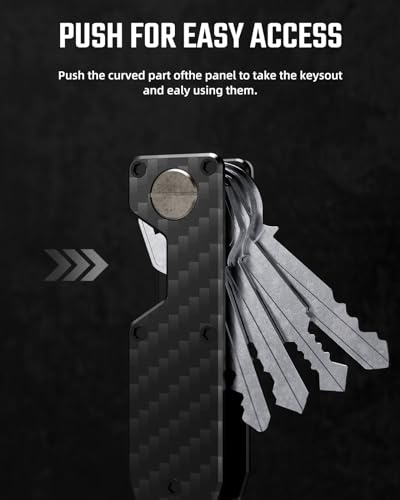 Image of Key Organizer for Men Compact Key Holder Minimalist Key Case Metal Key Chain Key Holder for Keychain Secures 2-5 Keys