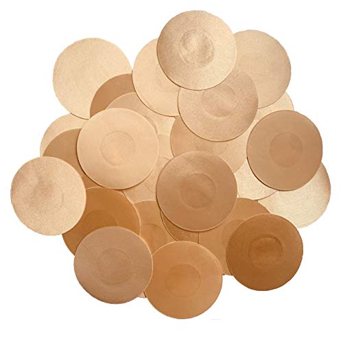 Lifturbo 20 Pairs Of Disposable Nipple Cover, Breathable Soft Silk Petal For Women And Men, Adhesive Invisible Pasties, Nippleless Bra Sticker Covers Round Petals Nude #TOP16