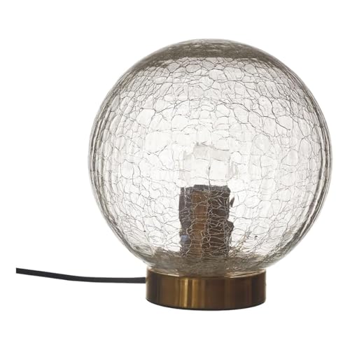 AltoBuy Lampe à Poser Boule en Verre Ciselé Socle Doré Ø20cm - GINA