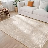 SONGMICS HOME Area Rug, 5x7 ft Rug for Bedroom, Non-Slip Carpet, Home Decor, for Living Room, Machine Washable, Boho Style, Cappuccino Beige UTAR023K01V1