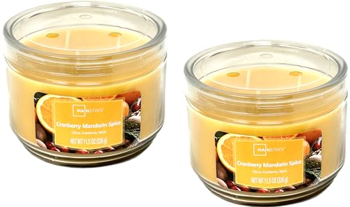 Mainstays 11.5oz Scented Candle 2-Pack (Cranberry Mandarin Spice)