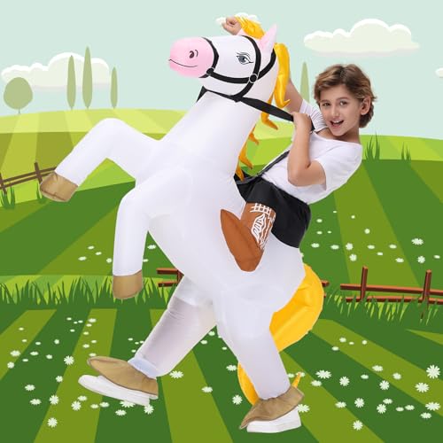 Disfraz inflable de caballo para niños tamaño infantil miniatura 5