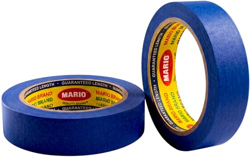 Image of Mario Blue Masking Tape - 20 Meter Length, 24mm Width - High Grip Painter's Tape for DIY, Craft, Wall & Floor Protection - Easy Tear, No Residue - Pack of 2 Rolls