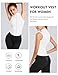 Flygo Women's Full Zip Sleeveless Workout Yoga Active Jacket Vest Golf Shirts(White-M)