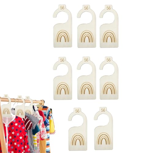 8 separadores de Armario de Madera para habitación Infantil. Organizador de Ropa de bebé con diseños de arcoíris, Ideal para recién Nacidos, bebés y niños pequeños. y práctica