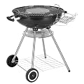 ROVSUN 28'' Charcoal Grill with Cover, Ash Catcher, Bottom Shelf, Side Shelf, Perfect Portable Small Grill for Indoor/Outdoor Use, Black