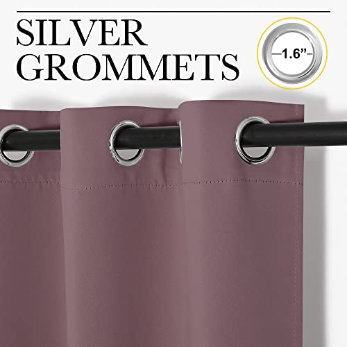 Image of NICETOWN Dry Rose Blackout Curtains 78 inch Long for Office, Dining Room, 55 inch Wide, 2 Pieces, Guest Room, Sound Reducing Heat and Cold Block Curtain Panels for Modern Room Decorative