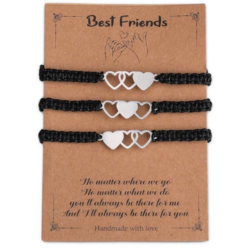 Image of Ornaland 2 /3 /4 /5 Pcs Friendship Bracelet Best Friend Bracelets Bff Matching Heart Bracelet Braided Bracelet Best Friend Friendship Gifts for Women Friends Girls Teen