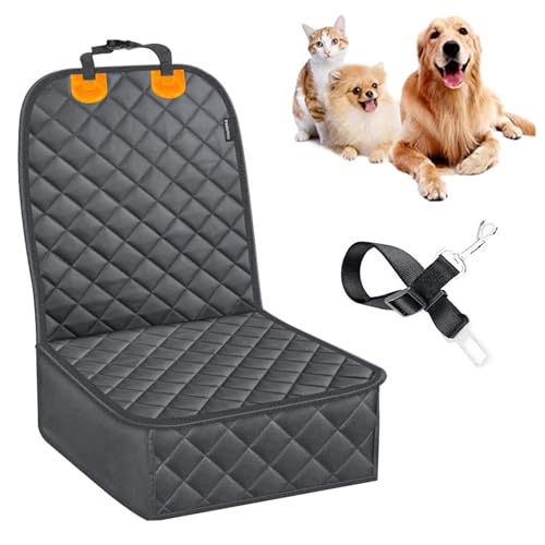 bangminda Funda de Asiento Delantero para Perros Protección para Asiento de Coche Protector Impermeable para Perro Asiento Coche con Cinturón de Seguridad Alfombrilla de Coche para Mascotas