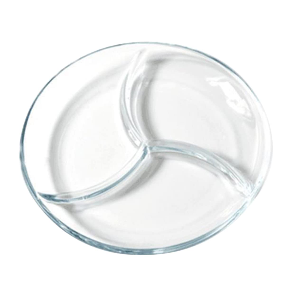 Assiette Pratique pour Réchauffer les Aliments Divisée à 3 Compartiments et Verre Trempé Contrôle des Portions Pique-niques Barbecues