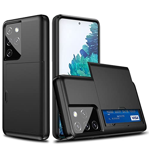 Coque porte-carte coulissant pour Samsung S8 Plus protection intégrale double couche noire