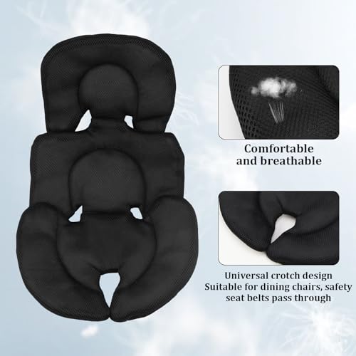 FSWWSF Sitzverkleinerer Babyschale Neugeborenen Einsatz für Babyschale Weiches Sitzauflage für Babyschale Bequem und Atmungsaktiv Autositzkissen für Kinderwagen Autositz Hochstuh (Schwarz)
