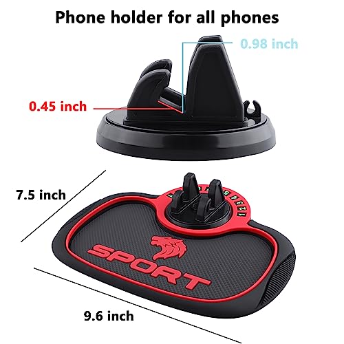 Image of Wolf Non-Slip Phone Pad for 3-in-1 Car 360 Degrees Rotating Car Phone Holder,Car Dashboard Organizer Mat Sticky Pad with Temporary Car Parking Card Number Plate Multifunctional Gift (Red)