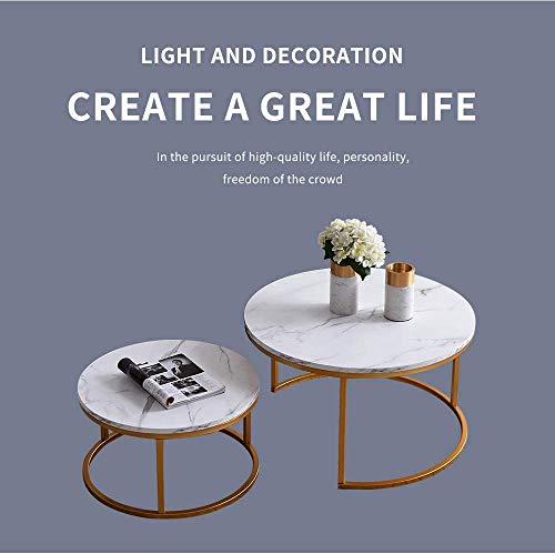 Set di 2 tavolini da salotto rotondi, per salotto