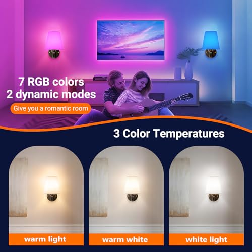 Image of YHCDLAMP Peel and Stick Wall Sconces, No Drilling Stick On Wall Sconce, Wireless Battery Operated Wall Lights, Adhesive Wall Lamp with 10000mAh Battery Bulb for Bedroom Living Room Decor
