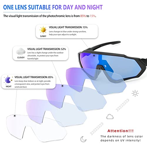 Kapvoe Photochromic Cycling Glasses Men Women Mountain Bike Sunglasses Clear Mtb Bicycle Riding #TOP4