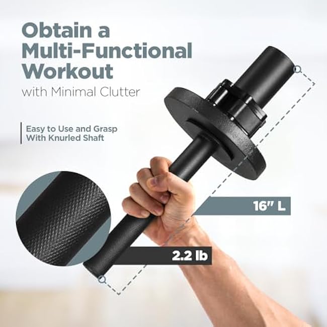 LoGest Wrist Strengthener, Forearm Exerciser - Option of Standard Plate 1 Inch or Olympic Plate 2 Inch With a Collar Hand Developer Arm Grip Workout Strength Trainer for Starter and Pro - Workout Equipment Home Gym Forearm Strengthener