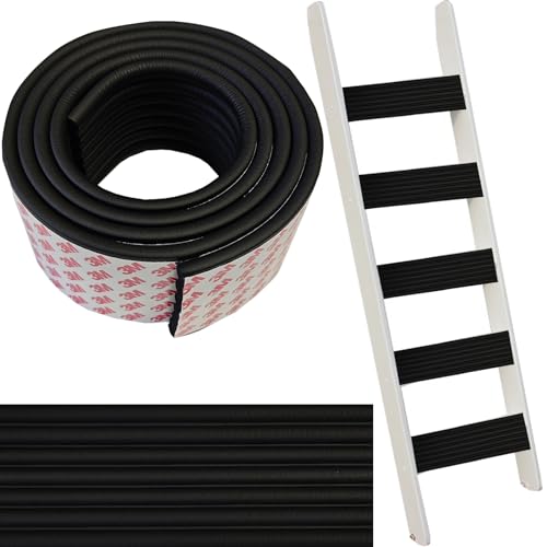 6.6 FT Black Bunk Bed Ladder Pads PVC Soft Corner Protectors with Strong Adhesive, Stair Steps Cover...
