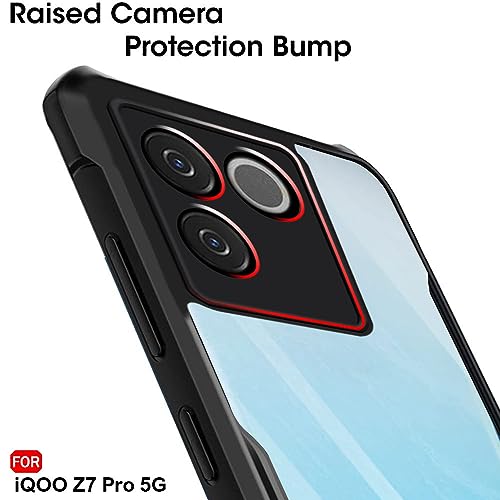 TheGiftKart Crystal Clear Back Cover Case for iQOO Z7 Pro/Vivo T2 Pro 5G | 360 Degree Protection | Shock Proof Design | Transparent Back Case for iQOO Z7 Pro/Vivo T2 Pro (PC & TPU, Black Bumper)