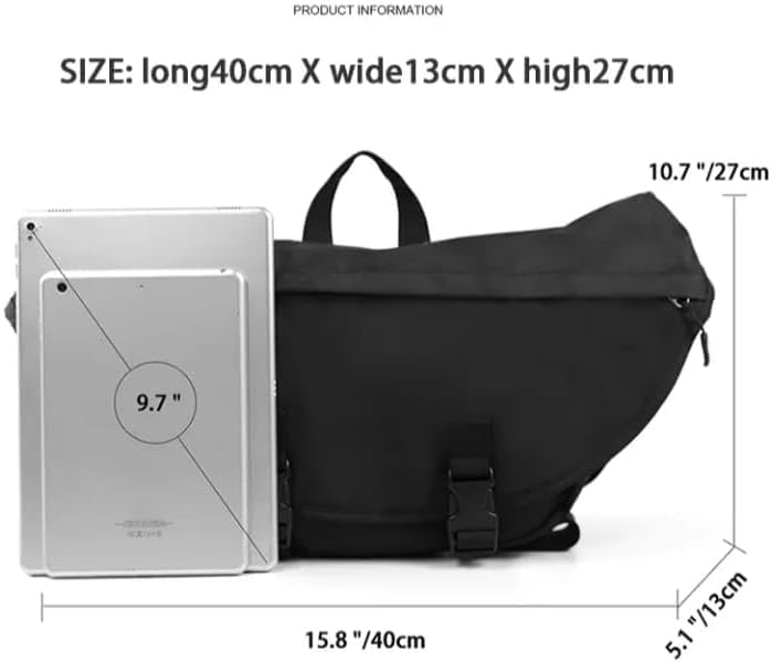 Small Messenger Bag with RFID Pockets, Durable Water-Resistant Messenger Bag for Men-Women Adjustable Strap Shoulder Bag for Men, Mens Crossbody Bag, Crescent Satchel Bag Men Cross Body Bag - Image 4