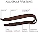 BRONZEDOG Leather Rifle Sling Durable Hunting Shoulder Strap Adjustable Shotgun Belt Handmade Crossbow Gun Accessories Brown (Stitched, Brown with Handle)