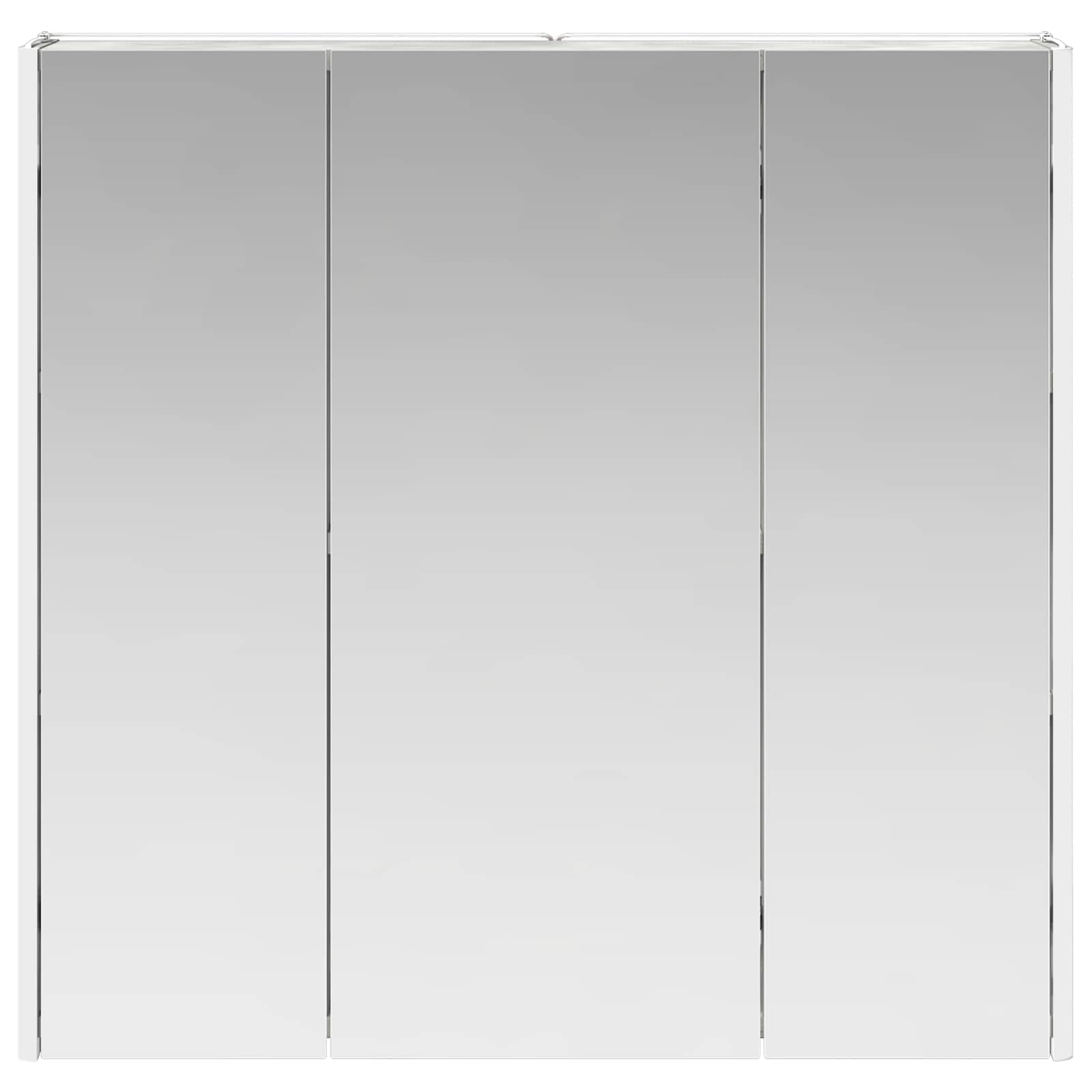 Szafka łazienkowa z lustrem betonowym, szara, z drzwiami i dwiema półkami, 73,5 x 15,5 x 70 cm, montaż ścienny, oświetlenie LED, szafka pod umywalkę