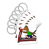 3dRose, Cool Funny Roadrunner Running on Treadmill Fitness Cartoon, set of 6 Key Chains