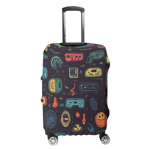 Game Video Gaming Pattern Luggage Cover, Washable Elastic Suitcase Cover Protector Fit 18-32 Inch Luggage4