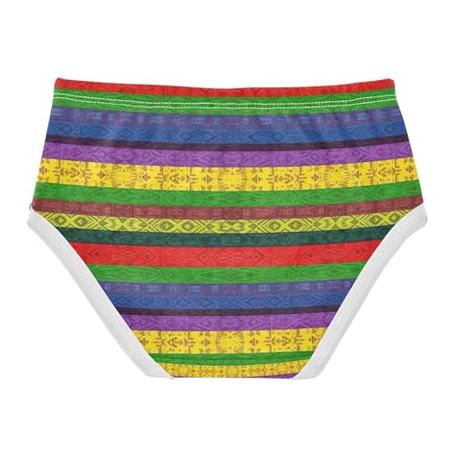 Stripes Colors Toddler Cotton Underwear, Girls' Underwear, 2T–8 Years2