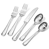 KINGSTONE 40 Pieces Silverware Set for 8, Premium Stainless Steel Flatware Set, Heavy Duty and Modern Design Cutlery Set, Mirror Polished, Dishwasher Safe