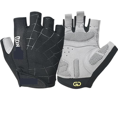DASJKDI Guantes de Entrenamiento Antideslizantes for Hombres y Mujeres, Levantamiento Pesas, Gimnasio Ligero for, Ciclismo, dominadas, Fitness para Levantamiento de Pesas(Black,L)