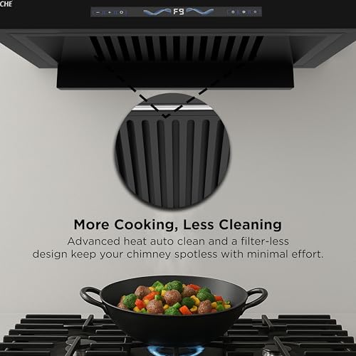 Image of KOCHE STARK 60 BLDC Chimney for Kitchen 60cm | 1500 m /hr Powerful Suction | Gesture & Touch Control | Auto Clean Filterless | 9+1 Turbo Speeds | Low Noise | 12 Years Warranty