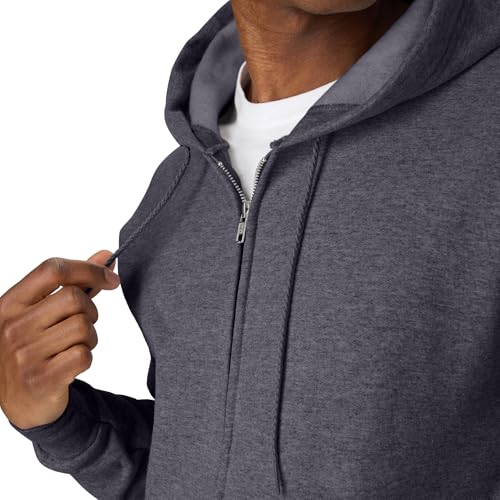 Image of Hanes Men's Zip-up Hoodie, Ecosmart Fleece Full-zip Hoodie for Men, Hooded Sweatshirt