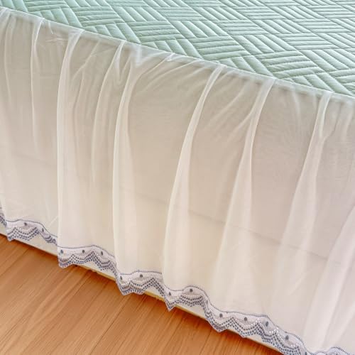 Falda de cama fresca y suave sabanas bajeras decoracion verde para single 5